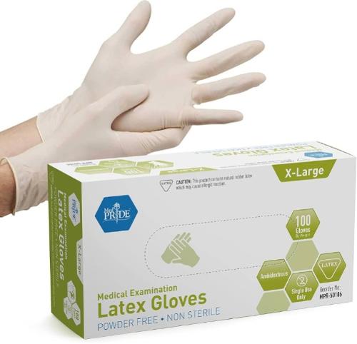Guanti Bianchi Senza Polvere The Glove Guanti In Lattice Senza Polvere - Antiscivolo, Taglie S/M/L, Per Medici, Dentisti, Pulizia Guanti Esame Medicali Spontex Guanti