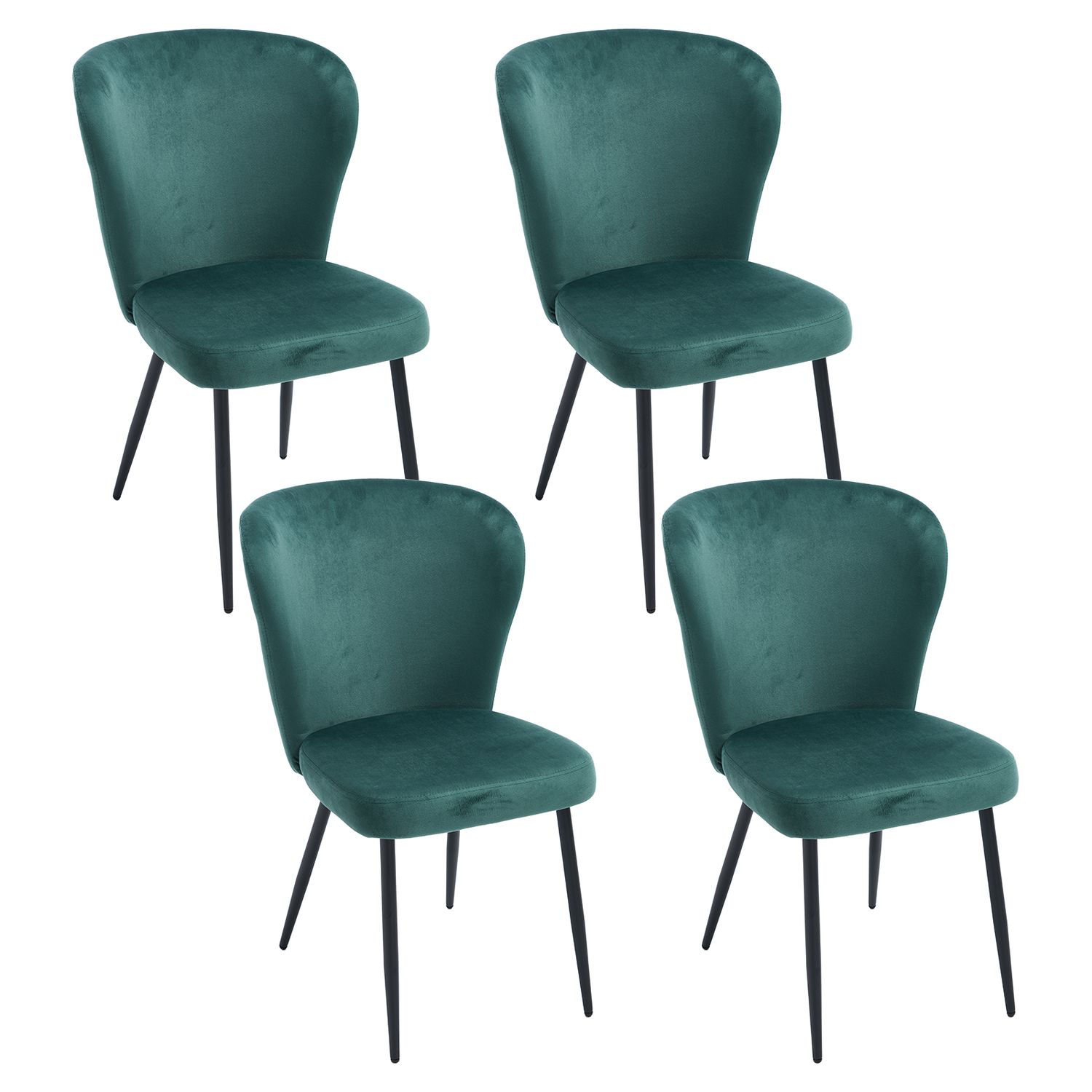 FurnitureR Gastronomie Stuhl Set 4er – Robuste Bistrostühle Mit Veloursimitat Und Metallkreuz, Braun